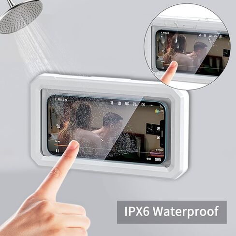 AFARER Shower Phone Holder Waterproof 360° Rotation Adjustable Shower Phone Stand Case Mount, Wall Mirror Bathtub Kitchen Phone Mount Holder Compatible with All Cell Phone in Kuwait