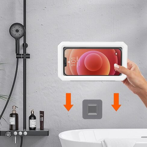 AFARER Shower Phone Holder Waterproof 360° Rotation Adjustable Shower Phone Stand Case Mount, Wall Mirror Bathtub Kitchen Phone Mount Holder Compatible with All Cell Phone in Kuwait