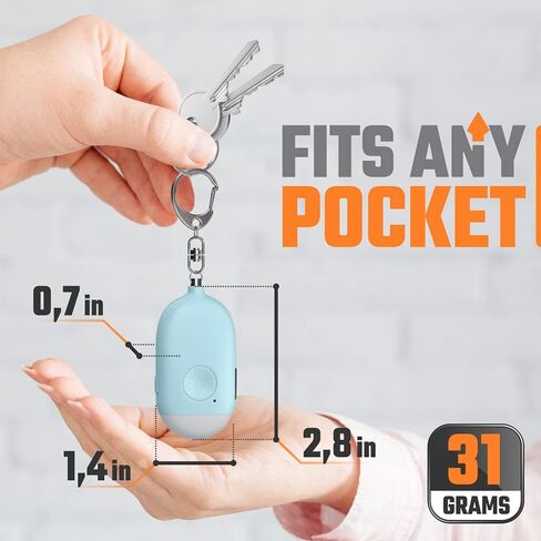 Weten Rechargeable Personal Alarm Keychain - 130dB Siren & LED Light - 2 Pack Personal Safety Alert for Women to Carry - Panic Button Alarm for Security - Rape Whistle for Self Defense (Black&White) in Kuwait