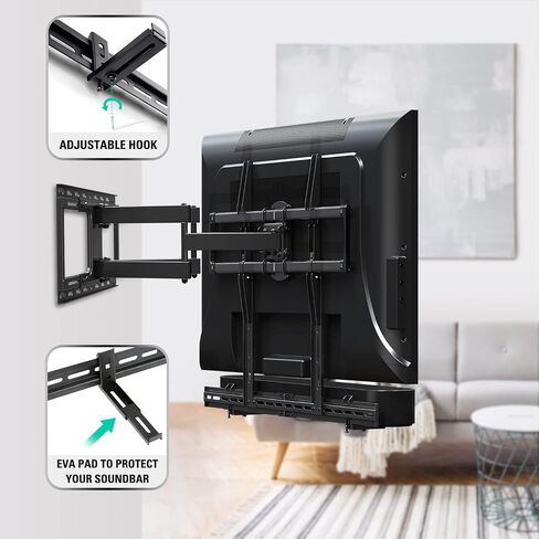 Mounting Dream Soundbar Mount Sound Bar TV Bracket with Holes/Without Holes, Non-Slip Base Holder Extends 3.4" to 6.1", Up to 20 LBS, Safe and Easy to Install MD5425 in Saudi Arabia
