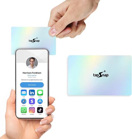 Digital Business Card - No Subscription - Tap to Share - Smart NFC/QR - Custom Business Card - iPhone & Android (White) in Kuwait