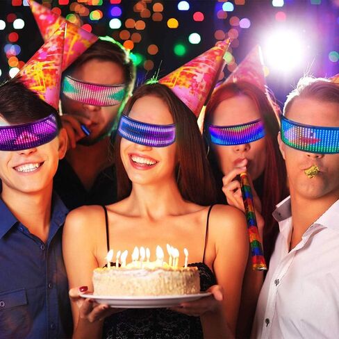 LED Glasses, Bluetooth Light up Glasses for Adults-Display Messages, Animation, DIY Drawings, Equalizer in Kuwait