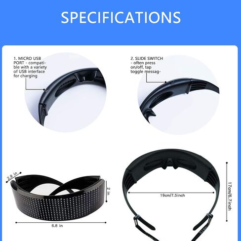 LED Glasses, Bluetooth Light up Glasses for Adults-Display Messages, Animation, DIY Drawings, Equalizer in Kuwait