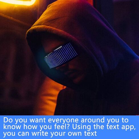 LED Glasses, Bluetooth Light up Glasses for Adults-Display Messages, Animation, DIY Drawings, Equalizer in Kuwait