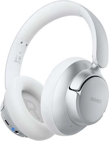 BERIBES Hybrid Active Noise Cancelling Headphones Wireless Over Ear 70Hours | Foldable Bluetooth 6.0,Transparent Modes,3.5MM Cable,Lightweight Built-in Mic,HiFi Stereo Deep Bass,Soft-Earpad,Fast Charging in Kuwait