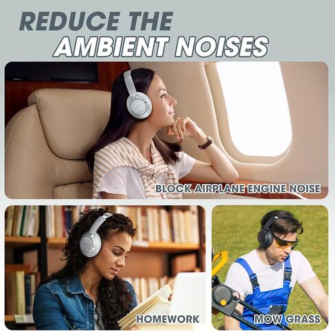 BERIBES Hybrid Active Noise Cancelling Headphones Wireless Over Ear 70Hours | Foldable Bluetooth 6.0,Transparent Modes,3.5MM Cable,Lightweight Built-in Mic,HiFi Stereo Deep Bass,Soft-Earpad,Fast Charging in Kuwait