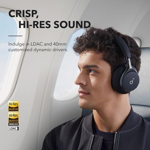 Soundcore by Anker, Space One, Active Noise Cancelling Headphones, 2X Stronger Voice Reduction, 40H ANC Playtime, App Control, LDAC Hi-Res Wireless Audio, Comfortable Fit, Clear Calls, Bluetooth 5.3 in Saudi Arabia