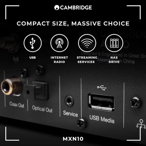 Cambridge Audio MXN 10 - Compact Separate High Resolution WiFi Network Audio Player and Streamer Featuring Bluetooth 5.0, Internet Radio and ESS Sabre DAC - Lunar Grey in Kuwait