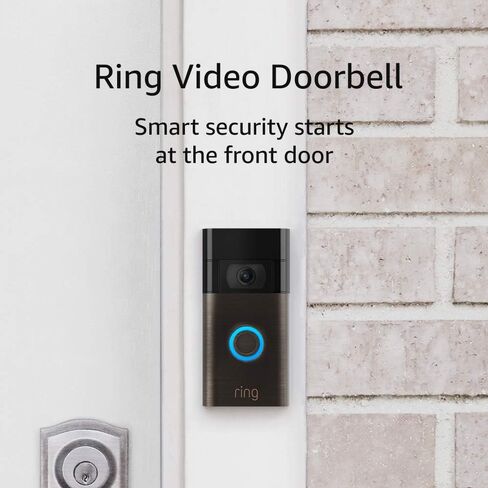 Certified Refurbished Ring Video Doorbell – 1080p HD video, improved motion detection, easy installation – Satin Nickel in Kuwait