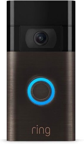Certified Refurbished Ring Video Doorbell – 1080p HD video, improved motion detection, easy installation – Satin Nickel in Kuwait