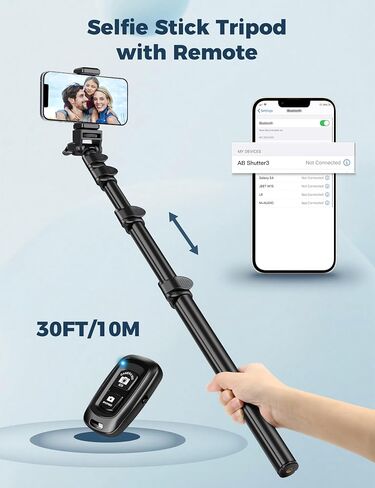 Phone Tripod for iPhone, 70" Selfie Stick Phone Tripod, Extendable Tripod Stand with Remote Phone Holder, Aluminum Tripod for Cell Phone Photo Recording Video Vlogging Live Streaming in Kuwait
