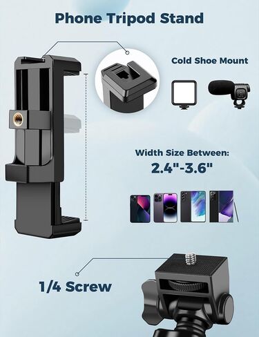 Phone Tripod for iPhone, 70" Selfie Stick Phone Tripod, Extendable Tripod Stand with Remote Phone Holder, Aluminum Tripod for Cell Phone Photo Recording Video Vlogging Live Streaming in Kuwait