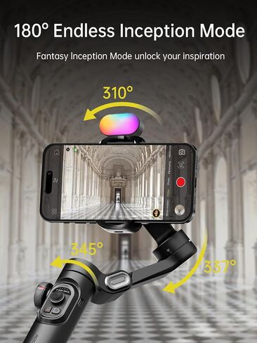 AOCHUAN Smart XE 3-Axis Phone Gimbal Stabilizer for iPhone | Foldable handheld smartphone gimbal w/focus wheel, TikTok, YouTube vlog, video creation, compatible with iPhone&Android in Kuwait