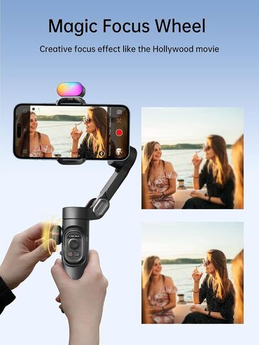 AOCHUAN Smart XE 3-Axis Phone Gimbal Stabilizer for iPhone | Foldable handheld smartphone gimbal w/focus wheel, TikTok, YouTube vlog, video creation, compatible with iPhone&Android in Kuwait