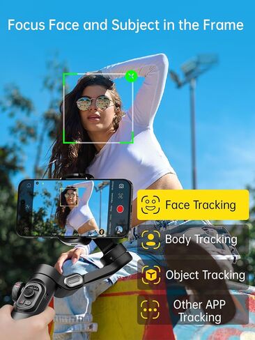 AOCHUAN Smart XE 3-Axis Phone Gimbal Stabilizer for iPhone | Foldable handheld smartphone gimbal w/focus wheel, TikTok, YouTube vlog, video creation, compatible with iPhone&Android in Kuwait