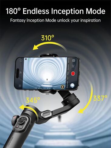 AOCHUAN Smart XE 3-Axis Phone Gimbal Stabilizer for iPhone | Foldable handheld smartphone gimbal w/focus wheel, TikTok, YouTube vlog, video creation, compatible with iPhone&Android in Kuwait