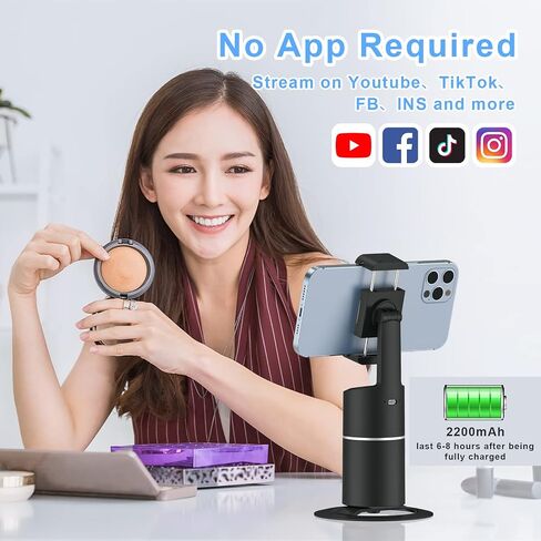 JOYTRIP Auto Tracking Phone Holder,360° Rotation Face Body Track Mount,Tracking Tripod for Vlog Shooting Live Streaming,Build-in Battery,No APP Required(Pink)… in Kuwait