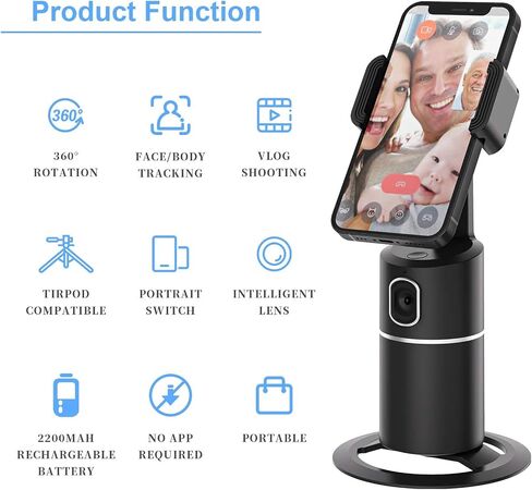 JOYTRIP Auto Tracking Phone Holder,360° Rotation Face Body Track Mount,Tracking Tripod for Vlog Shooting Live Streaming,Build-in Battery,No APP Required(Pink)… in Kuwait