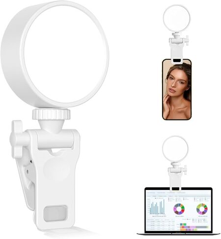 6500K LED Ring Light for Computer Laptop, Selfie Light Rechargeable Phone Ring Light with Adjusted 3 Light Modes for Phone, iPad, Camera, Laptop, Light for Phone, Selfie, Zoom Calls, Video Conference in Kuwait