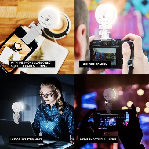 6500K LED Ring Light for Computer Laptop, Selfie Light Rechargeable Phone Ring Light with Adjusted 3 Light Modes for Phone, iPad, Camera, Laptop, Light for Phone, Selfie, Zoom Calls, Video Conference in Kuwait