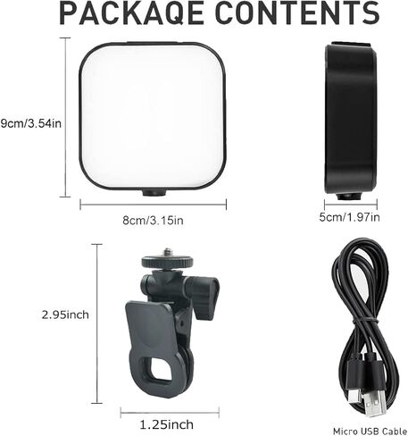 ضوء سيلفي قابل لإعادة الشحن، 2000 مللي أمبير CRI 95+ محمول RGB للهاتف بمشبك ضوء حلقة للهاتف، مشبك صغير محمول على أضواء التعبئة لهواتف iPhone، والهاتف الخلوي، والكمبيوتر المحمول، وTikTok، وSelfie، ومؤتمرات الفيديو، والكاميرا in Kuwait