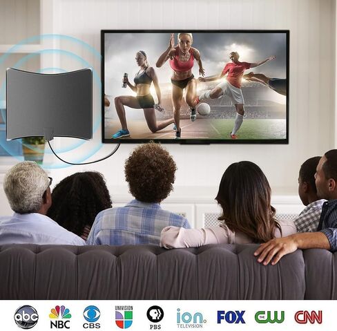 2023 Upgraded TV Antenna for Smart TV-480 Miles Range Digital Indoor Antenna- Powerful Amplifier Support 8K 4K 1080p All TV's VHF UHF Outdoor Signal Booster 360°Signal Reception-18ft Coax HDTV Cable in Kuwait