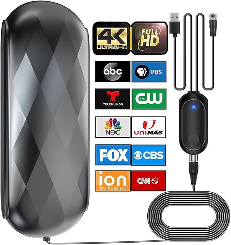 730+ Miles Long Range TV Antenna,2023Newest Digital TV Antenna for Smart TV&Old TV,Indoor Outdoor HD Antenna for Local Channel Support 8K 4K 1080p,Amplified Antenna with Signal Booster-32FT Coax Cable in Kuwait