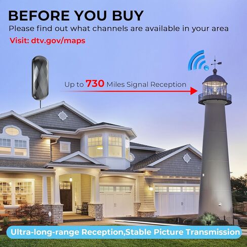 730+ Miles Long Range TV Antenna,2023Newest Digital TV Antenna for Smart TV&Old TV,Indoor Outdoor HD Antenna for Local Channel Support 8K 4K 1080p,Amplified Antenna with Signal Booster-32FT Coax Cable in Kuwait