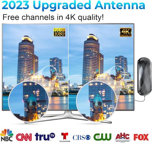 730+ Miles Long Range TV Antenna,2023Newest Digital TV Antenna for Smart TV&Old TV,Indoor Outdoor HD Antenna for Local Channel Support 8K 4K 1080p,Amplified Antenna with Signal Booster-32FT Coax Cable in Kuwait