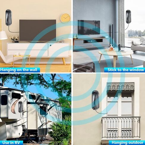 730+ Miles Long Range TV Antenna,2023Newest Digital TV Antenna for Smart TV&Old TV,Indoor Outdoor HD Antenna for Local Channel Support 8K 4K 1080p,Amplified Antenna with Signal Booster-32FT Coax Cable in Kuwait