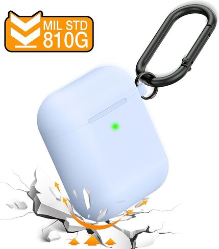 Airpods Case Cover, LELONG Soft Silicone Protective Case Cover with Keychain for Apple Airpods 2nd 1st Charging Case Men Women [Front LED Visible] in Saudi Arabia