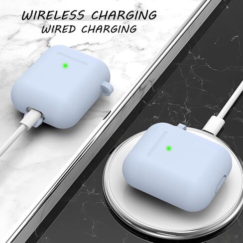 Airpods Case Cover, LELONG Soft Silicone Protective Case Cover with Keychain for Apple Airpods 2nd 1st Charging Case Men Women [Front LED Visible] in Saudi Arabia
