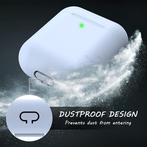 Airpods Case Cover, LELONG Soft Silicone Protective Case Cover with Keychain for Apple Airpods 2nd 1st Charging Case Men Women [Front LED Visible] in Saudi Arabia
