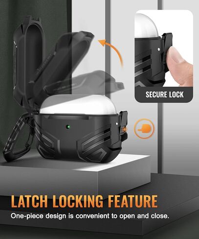 غطاء حافظة MOBOSI لأجهزة AirPods Pro الجيل الثاني/الأول مع قفل، حافظة AirPod Pro 2 من الدرجة العسكرية للرجال والنساء، حافظة واقية مقاومة للصدمات لكامل الجسم مع سلسلة مفاتيح لـ AirPods Pro (2023/2022/2019)، أزرق in Kuwait