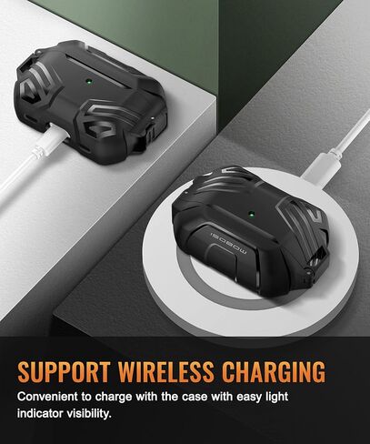 غطاء حافظة MOBOSI لأجهزة AirPods Pro الجيل الثاني/الأول مع قفل، حافظة AirPod Pro 2 من الدرجة العسكرية للرجال والنساء، حافظة واقية مقاومة للصدمات لكامل الجسم مع سلسلة مفاتيح لـ AirPods Pro (2023/2022/2019)، أزرق in Kuwait