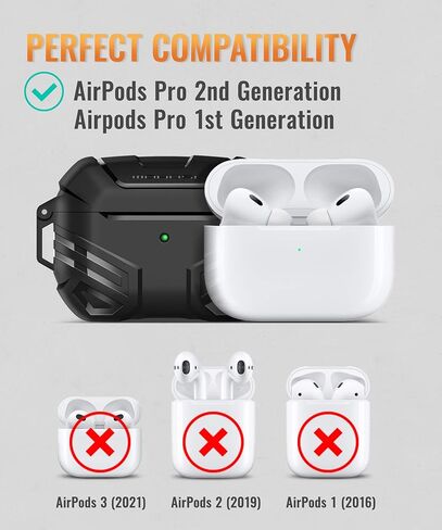 غطاء حافظة MOBOSI لأجهزة AirPods Pro الجيل الثاني/الأول مع قفل، حافظة AirPod Pro 2 من الدرجة العسكرية للرجال والنساء، حافظة واقية مقاومة للصدمات لكامل الجسم مع سلسلة مفاتيح لـ AirPods Pro (2023/2022/2019)، أزرق in Kuwait