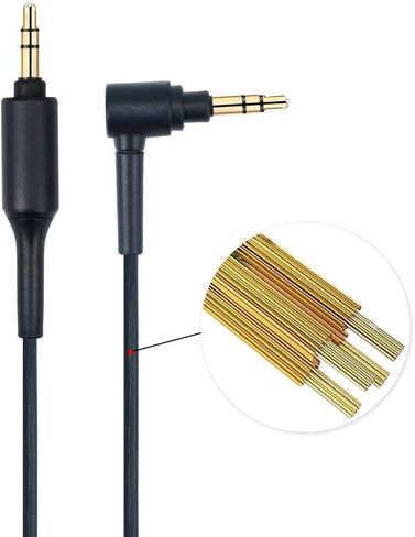 سلك كابل صوت بديل لسماعات الرأس Asobilor WH-1000XM3 متوافق مع سماعات Sony WH-1000XM4 MDR-1000X MDR-XB950BT MDR-10R MDR-10RC MDR-10RBT MDR-NC50 MDR-NC200D مقبس 3.5 مم (ذهبي) in Kuwait