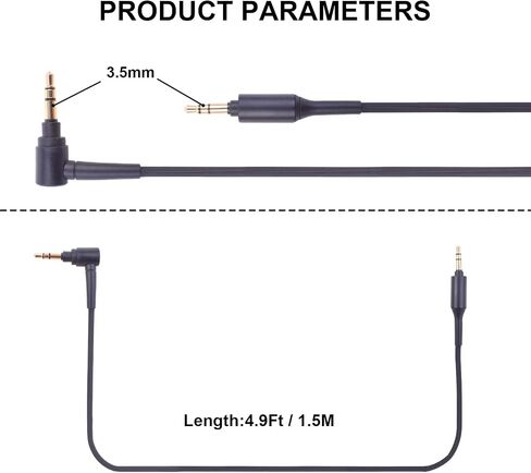 سلك كابل صوت بديل لسماعات الرأس Asobilor WH-1000XM3 متوافق مع سماعات Sony WH-1000XM4 MDR-1000X MDR-XB950BT MDR-10R MDR-10RC MDR-10RBT MDR-NC50 MDR-NC200D مقبس 3.5 مم (ذهبي) in Kuwait