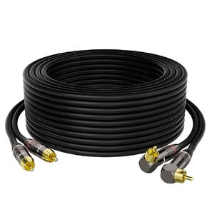 RCA Cable 10 FT, 90 Degree Right Angle 2RCA to 2RCA Stereo Audio Cable, Zinc Alloy Shell, Gold-Plated Plug, 2 RCA Audio Cord, for Home Theater, Subwoofer, HDTV, Amplifier, Hi-Fi System, Car, Speaker in Kuwait