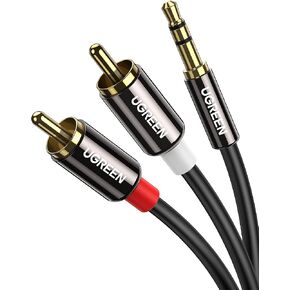 UGREEN 3.5mm to RCA Cable, 6.6FT 2RCA Male to Aux Audio Adapter, HiFi Sound | RCA to Aux Connector for Phone Speaker MP3 Tablet HDTV, Auxiliary 1/8 to RCA Cord Headphone Jack Y Splitter with Metal Shell in Saudi Arabia
