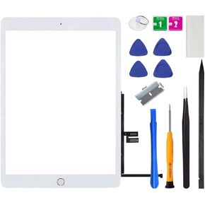 for iPad 7 7th / 8 8th Gen Screen Replacement Digitizer 2019/2020 10.2 Inch Touch Glass, for 7th 8th Generation A2197 A2198 A2200, A2270 A2428 A2429 A2430 with Home Button, Repair Kit (White) in Saudi Arabia