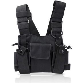 abcGoodefg Radio Chest Harness Chest Front Pack Pouch Holster Vest Rig for Two Way Radio Walkie Talkie(Rescue Essentials)