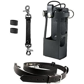 Boston Leather Bundle Three Items- Anti-Sway Strap for Radio Strap, Firefighter's Radio Strap/Belt, Firefighter's Radio Holder (for Motorola APX 6000XE/8000) (Reflective)