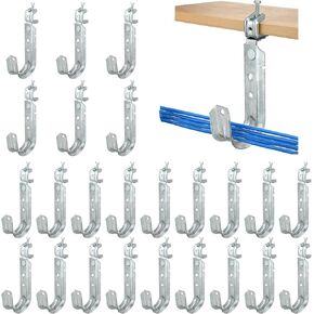 Tandefio 50 Pack Cable Support J Hook with Beam Clamp, Heavy Duty Metal Wire Cable Support J Hook Hangers for Wire Management (2 Inch) in Kuwait