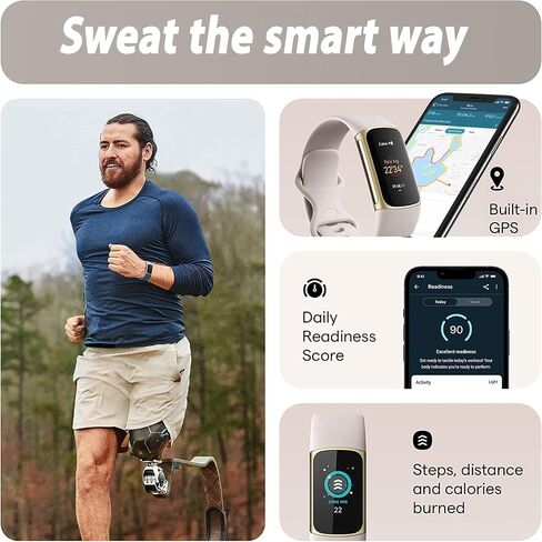 جهاز تتبع اللياقة البدنية والصحة المتقدم Fitbit Charge 5 (أبيض) مع نظام تحديد المواقع العالمي (GPS) المدمج وأدوات إدارة الإجهاد، وحزمة مع شريطين للساعة، وكابل شحن بطول 3.3 قدم، ومحول حائط، ودرع شاشة ومعدات PremGear لـ Fitbit in Saudi Arabia