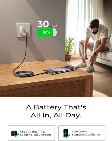 LISEN USB C to USB C Cable, 5-Pack [3.3/3.3/6.6/6.6/10FT] 60W Fast Charging | for iPhone 17/16/15 Series, iPad, Galaxy S26/S25/S24, 5 Pack Gifts for Home, Office, Bed, Car and Travel Charger Cord, Black in Kuwait