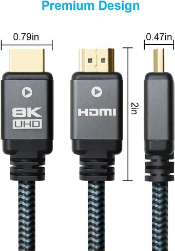 Yauhody 8K HDMI Cable 6.6ft 3 Pack, 48Gbps High Speed HDMI 2.1 (6.6ft 3P) in Kuwait