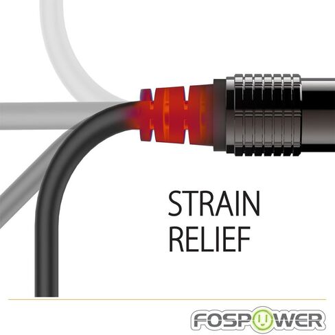FosPower 24K Gold Plated Toslink to Mini Toslink Digital Fiber Optical S/PDIF Audio Cable with Metal Connectors & Strain-Relief PVC Jacket - 6ft | High-fidelity digital S/PDIF optical Toslink to Mini Toslink cable featuring 24K gold-plated connectors & PV in Kuwait