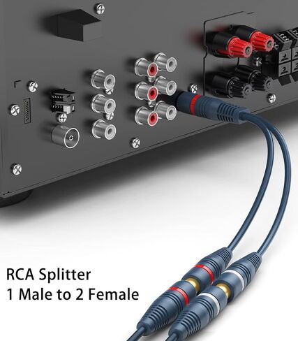 DteeDck RCA Splitter 1 ذكر 2 أنثى 5 حزم، RCA Y Splitter RCA كابل الصوت والفيديو محول تمديد سلك 0.2M/0.65ft لمكبر الصوت in Kuwait