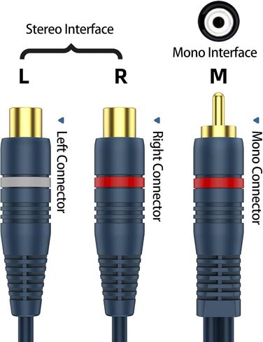 DteeDck RCA Splitter 1 ذكر 2 أنثى 5 حزم، RCA Y Splitter RCA كابل الصوت والفيديو محول تمديد سلك 0.2M/0.65ft لمكبر الصوت in Kuwait